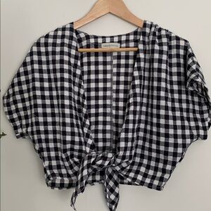 Urban Outfitters Black and White Checkered Blouse